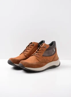 Scone WR - cognac combi leer