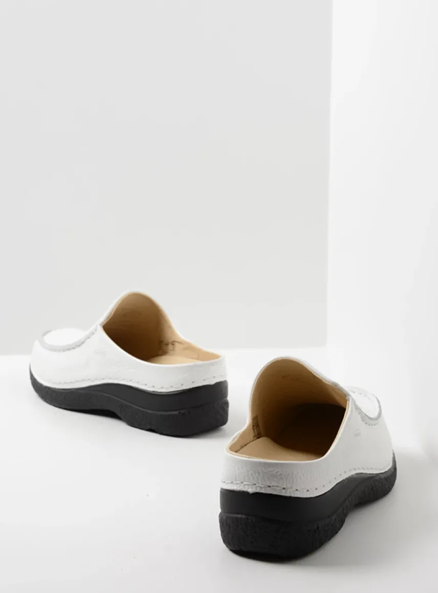 Seamy Slide - wit geprint leer