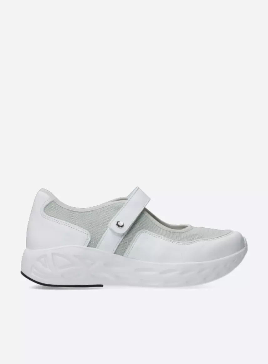 Spring S2F - wit/grijsgroen combi stretchleer