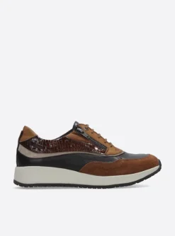 Sprint - cognac combi leer