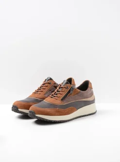 Sprint - cognac combi leer