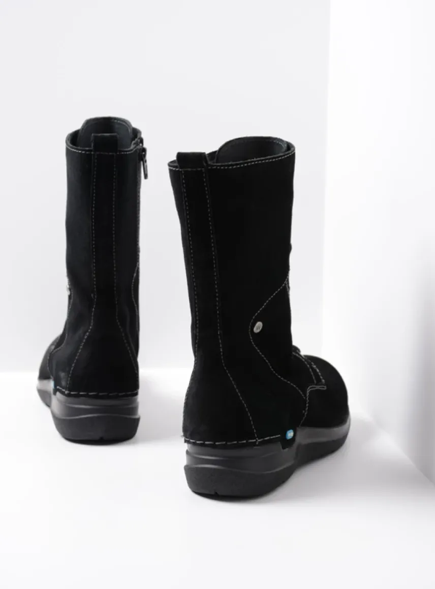 Zigzag - zwart suede